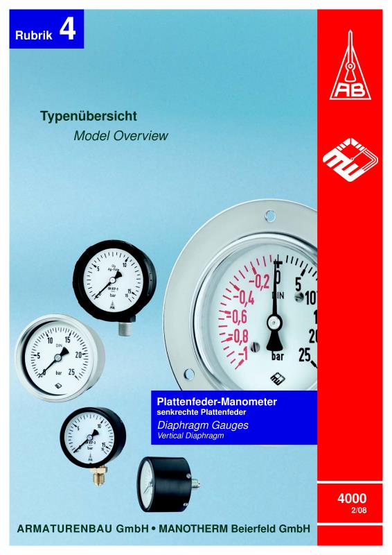 Special gas-actuated thermometers (data sheet 8293)