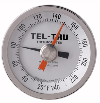 Tel-Tru - Barbecue Thermometer, Glow Dial BQ575, 5 inch dial, adjustable  angle